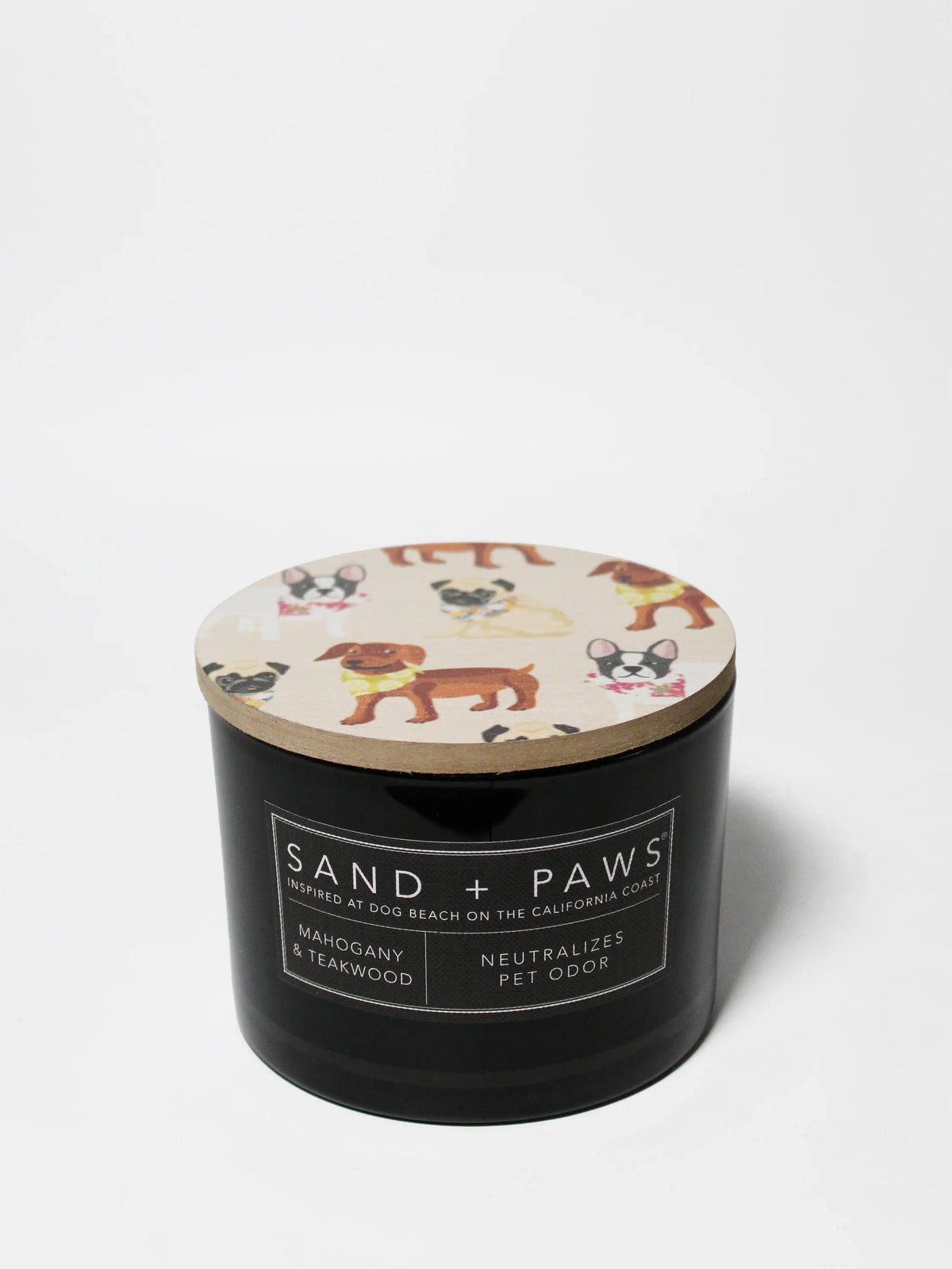 Sand + Paws Mahogany & Teakwood 12 oz scented candle
