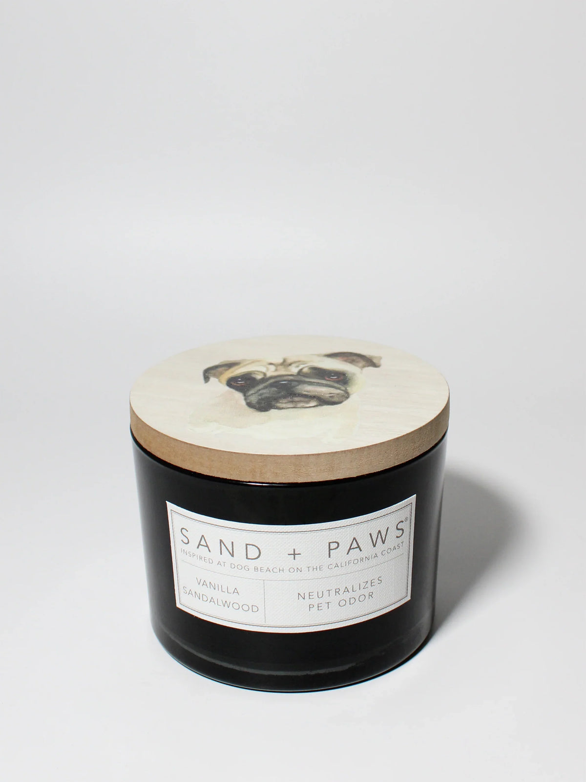 Sand + Paws Vanilla Sandalwood 12 oz scented candle