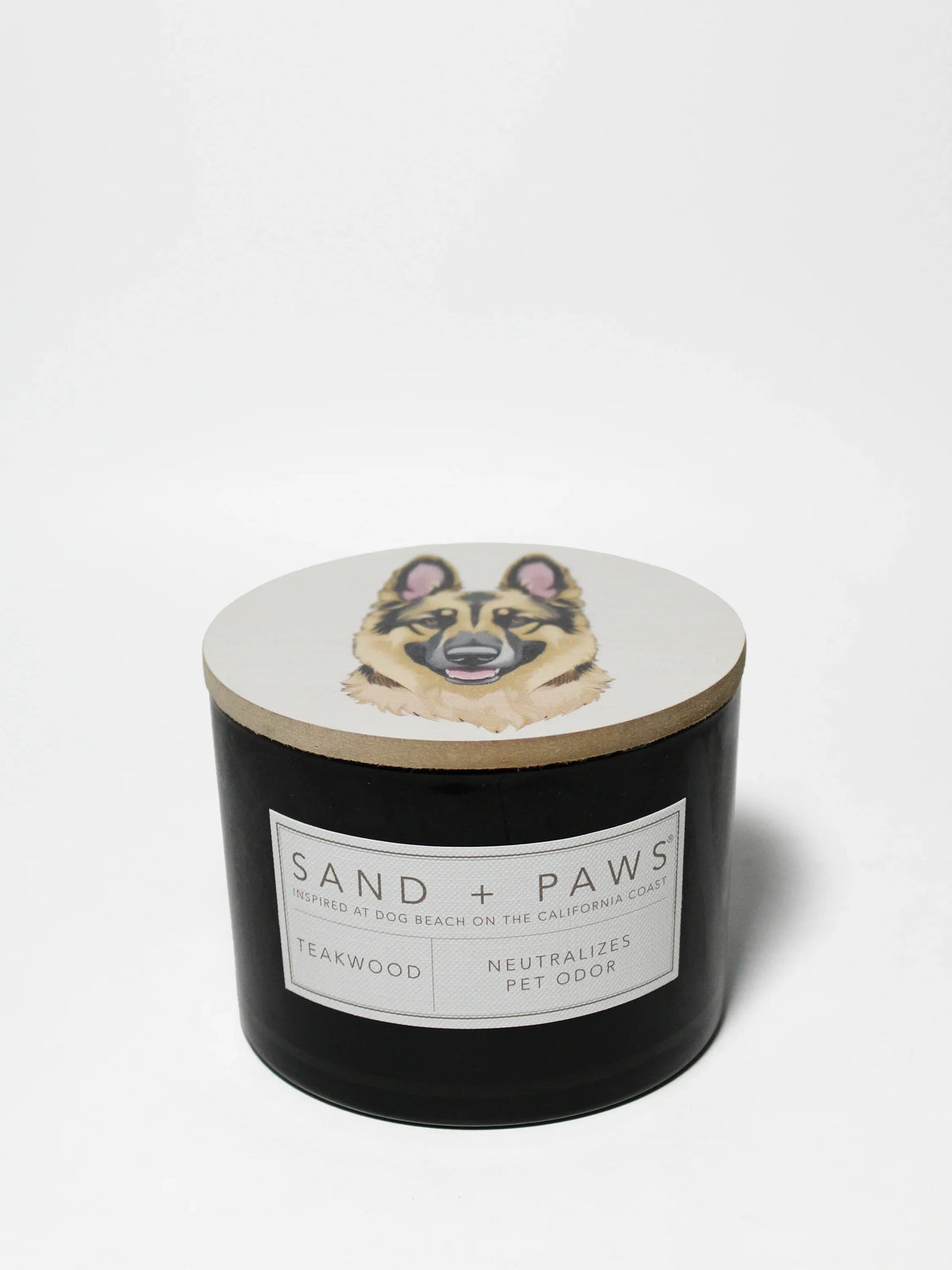 Sand + Paws Teakwood 12 oz scented candle