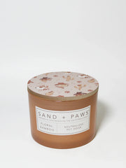 Sand + Paws Floral Bamboo 12 oz scented candle